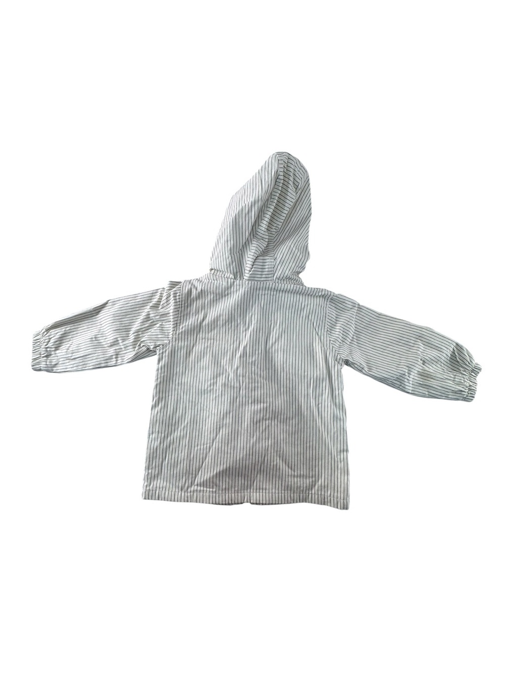 Kids Hooded Stripe Raincoat - Light Gray - Picture 3 of 5